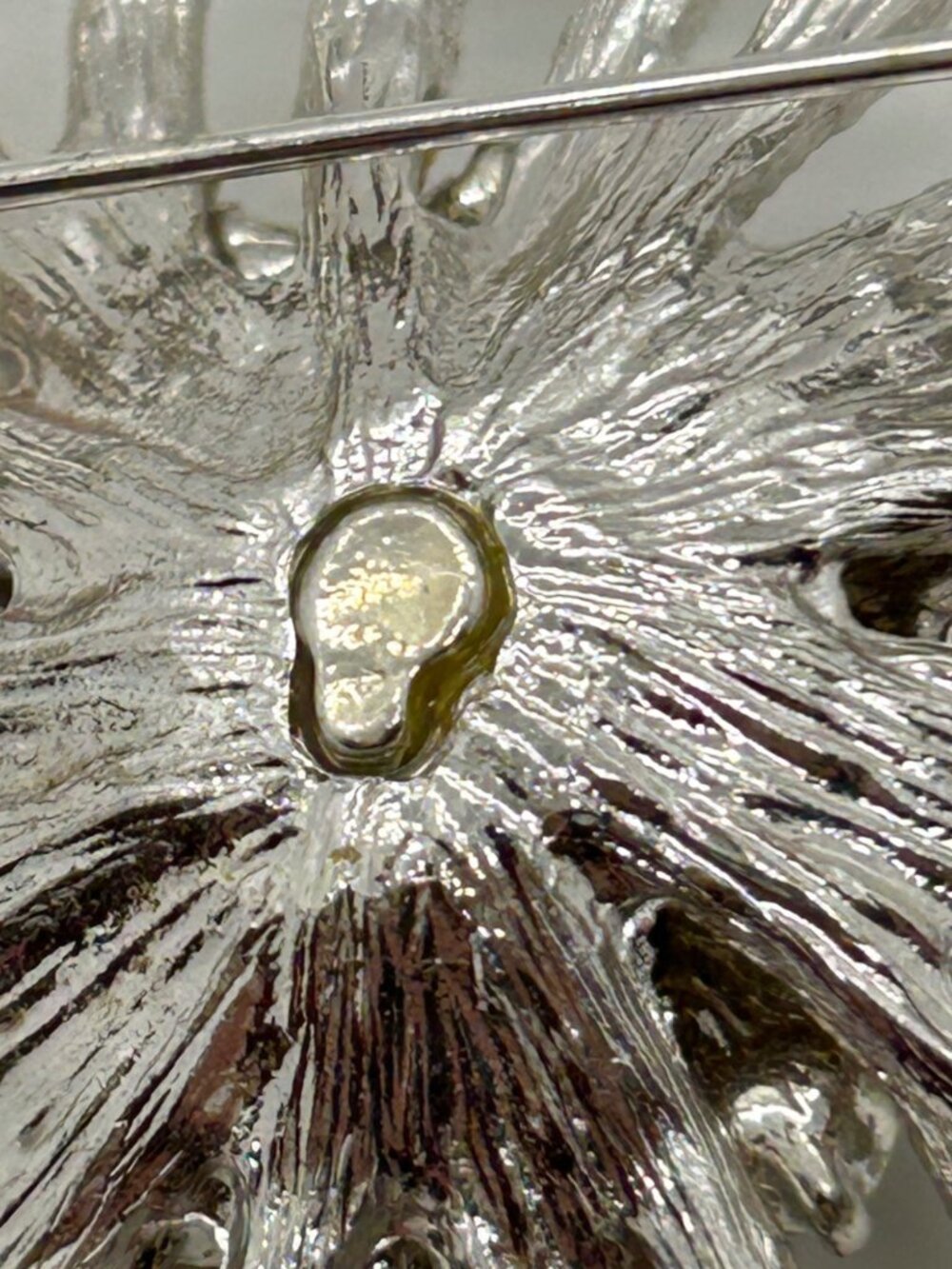 Vintage Silvertone Brooch Sunburst Starburst Swirl Rhinestone Retro Mid-Century - Picture 12 of 16
